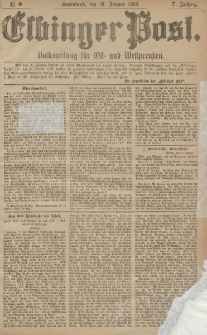 Elbinger Post, Nr. 8, Sonnabend 10 Januar 1880, 7 Jahrg.