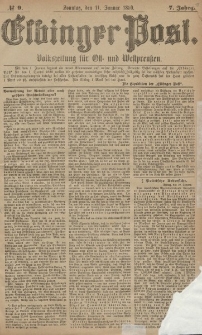 Elbinger Post, Nr. 9, Sonntag 11 Januar 1880, 7 Jahrg.
