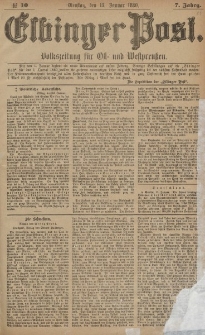 Elbinger Post, Nr. 10, Dienstag 13 Januar 1880, 7 Jahrg.
