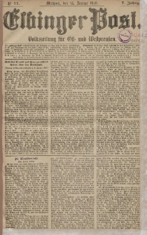 Elbinger Post, Nr. 11, Mittwoch 14 Januar 1880, 7 Jahrg.