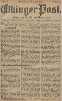 Elbinger Post, Nr. 12, Donnerstag 15 Januar 1880, 7 Jahrg.