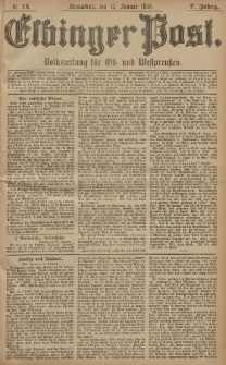 Elbinger Post, Nr. 14, Sonnabend 17 Januar 1880, 7 Jahrg.