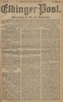 Elbinger Post, Nr. 15, Sonntag 18 Januar 1880, 7 Jahrg.