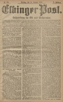 Elbinger Post, Nr. 19, Freitag 23 Januar 1880, 7 Jahrg.