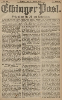 Elbinger Post, Nr. 22, Dienstag 27 Januar 1880, 7 Jahrg.