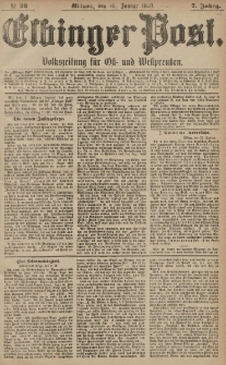 Elbinger Post, Nr. 23, Mittwoch 28 Januar 1880, 7 Jahrg.