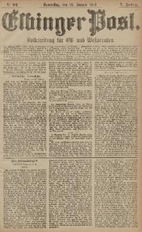 Elbinger Post, Nr. 24, Donnerstag 29 Januar 1880, 7 Jahrg.