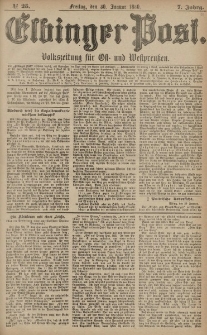Elbinger Post, Nr. 25, Freitag 30 Januar 1880, 7 Jahrg.