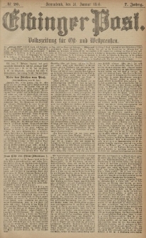 Elbinger Post, Nr. 26, Sonnabend 31 Januar 1880, 7 Jahrg.