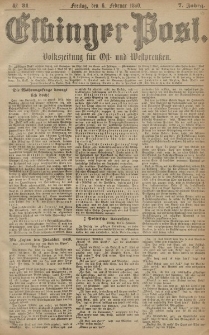Elbinger Post, Nr. 31, Freitag 6 Februar 1880, 7 Jahrg.