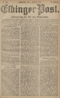 Elbinger Post, Nr. 32, Sonnabend 7 Februar 1880, 7 Jahrg.