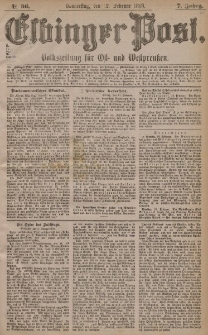 Elbinger Post, Nr. 36, Donnerstag 12 Februar 1880, 7 Jahrg.