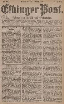 Elbinger Post, Nr. 37, Freitag 13 Februar 1880, 7 Jahrg.