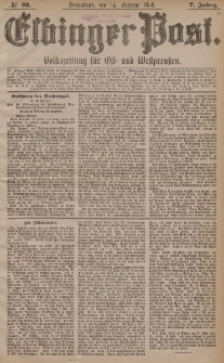 Elbinger Post, Nr. 38, Sonnabend 14 Februar 1880, 7 Jahrg.