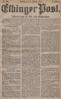Elbinger Post, Nr. 40, Dienstag 17 Februar 1880, 7 Jahrg.