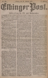 Elbinger Post, Nr. 43, Freitag 20 Februar 1880, 7 Jahrg.