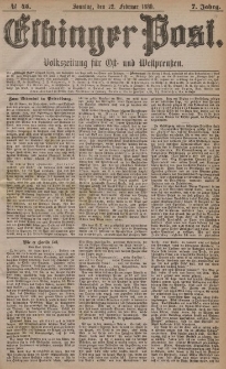 Elbinger Post, Nr. 45, Sonntag 22 Februar 1880, 7 Jahrg.