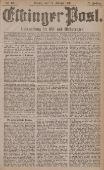 Elbinger Post, Nr. 46, Dienstag 24 Februar 1880, 7 Jahrg.