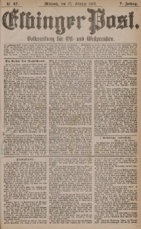 Elbinger Post, Nr. 47, Mittwoch 25 Februar 1880, 7 Jahrg.