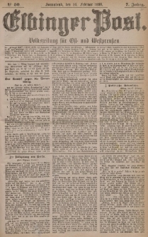 Elbinger Post, Nr. 50, Sonnabend 28 Februar 1880, 7 Jahrg.