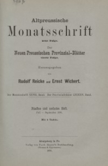 Altpreussische Monatsschrift, 1891, Juli-September, Bd. 28