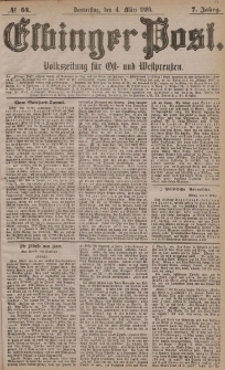 Elbinger Post, Nr. 54, Donnerstag 4 März 1880, 7 Jahrg.