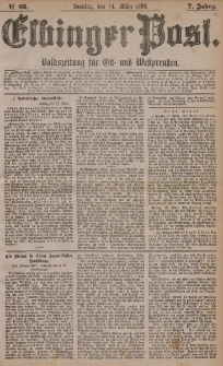 Elbinger Post, Nr. 63, Sonntag 14 März 1880, 7 Jahrg.