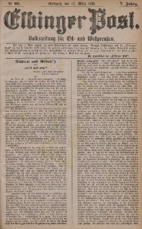 Elbinger Post, Nr. 65, Mittwoch 17 März 1880, 7 Jahrg.