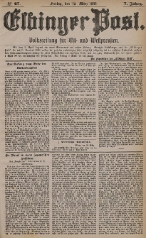 Elbinger Post, Nr. 67, Freitag 19 März 1880, 7 Jahrg.
