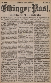 Elbinger Post, Nr. 106, Sonnabend 8 Mai 1880, 7 Jahrg.