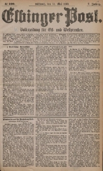 Elbinger Post, Nr. 109, Mittwoch 12 Mai 1880, 7 Jahrg.
