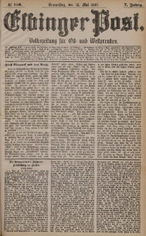 Elbinger Post, Nr. 110, Donnerstag 13 Mai 1880, 7 Jahrg.