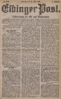 Elbinger Post, Nr. 113, Sonntag 16 Mai 1880, 7 Jahrg.
