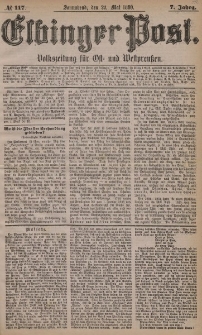 Elbinger Post, Nr. 117, Sonnabend 22 Mai 1880, 7 Jahrg.