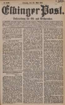 Elbinger Post, Nr. 118, Sonntag 23 Mai 1880, 7 Jahrg.