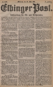 Elbinger Post, Nr. 120, Mittwoch 26 Mai 1880, 7 Jahrg.
