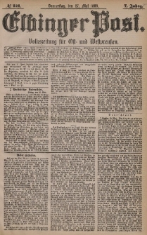 Elbinger Post, Nr. 121, Donnerstag 27 Mai 1880, 7 Jahrg.