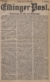 Elbinger Post, Nr. 122, Freitag 28 Mai 1880, 7 Jahrg.