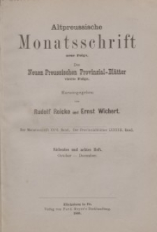 Altpreussische Monatsschrift, 1889, Juli-September, Bd. 26