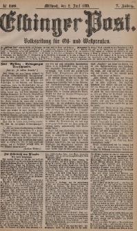 Elbinger Post, Nr. 126, Mittwoch 2 Juni 1880, 7 Jahrg.
