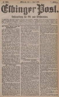 Elbinger Post, Nr. 132, Mittwoch 9 Juni 1880, 7 Jahrg.