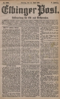 Elbinger Post, Nr. 136, Sonntag 13 Juni 1880, 7 Jahrg.