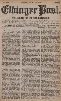 Elbinger Post, Nr. 141, Sonnabend 19 Juni 1880, 7 Jahrg.