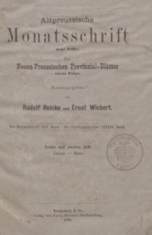 Altpreussische Monatsschrift, 1888, Januar-März, Bd. 25