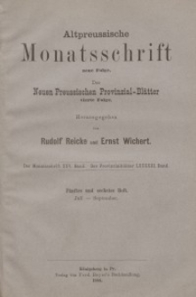 Altpreussische Monatsschrift, 1888, Juli-September, Bd. 25