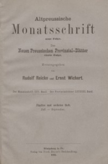 Altpreussische Monatsschrift, 1888, Juli-September, Bd. 25
