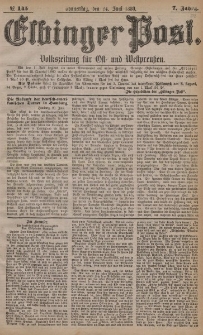 Elbinger Post, Nr. 145, Donnerstag 24 Juni 1880, 7 Jahrg.