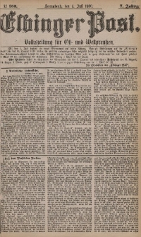 Elbinger Post, Nr. 153, Sonnabend 3 Juli 1880, 7 Jahrg.
