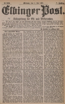 Elbinger Post, Nr. 156, Mittwoch 7 Juli 1880, 7 Jahrg.