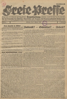 Freie Presse, Nr. 1 Montag 2. Januar 1928 4. Jahrgang